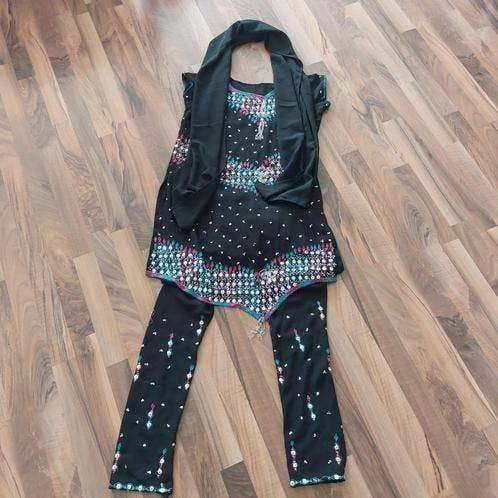 Zwarte indiaanse set , Maat S/M, Kleding | Dames, Ophalen of Verzenden, Zo goed als nieuw, Maat 36 (S)