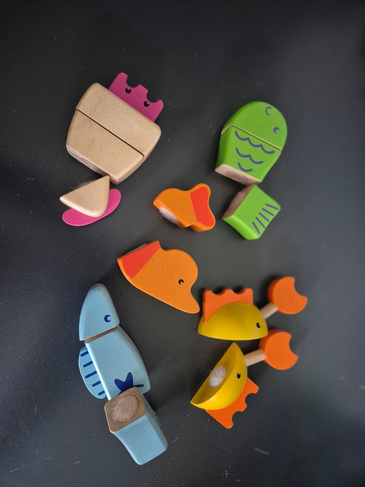 Houten Speelgoed Vis en Zeedieren Set, Ophalen of Verzenden, Gebruikt, Overige typen