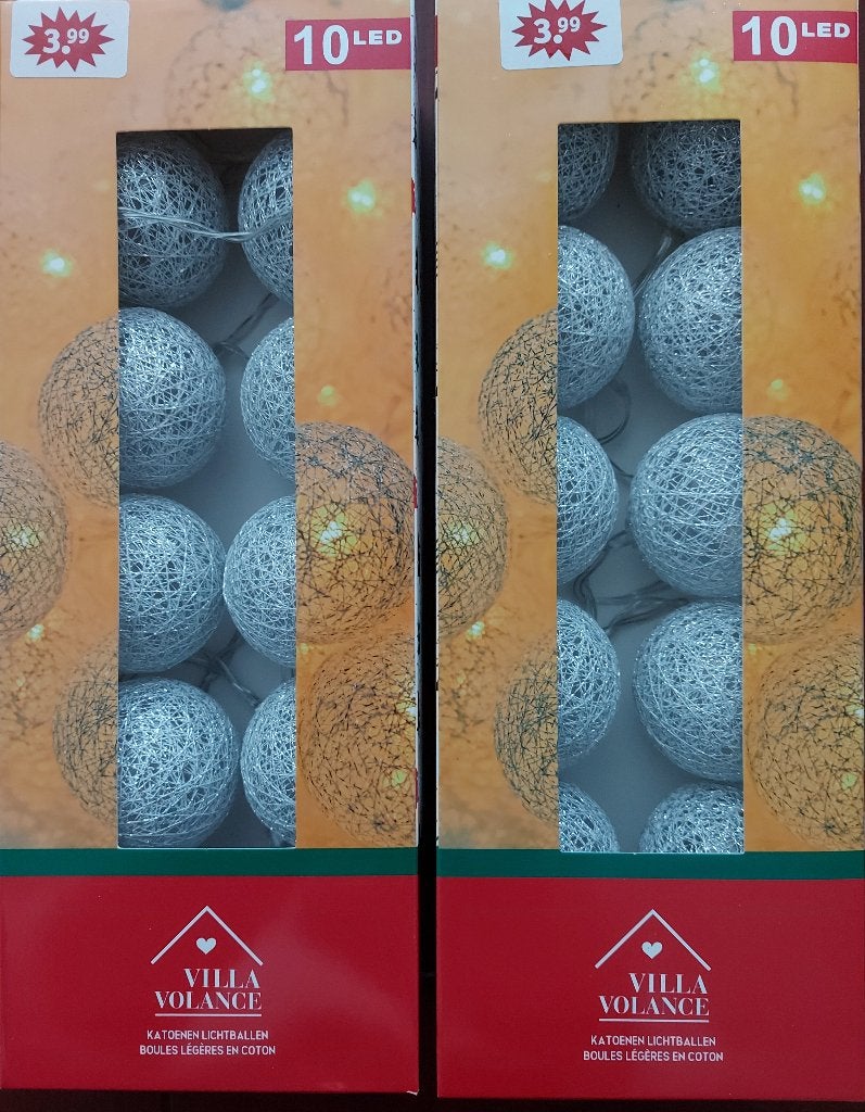 Villa Volance Lichtballen 2 dozen voor 4 euro, Huis en Inrichting, Ophalen, Nieuw, Zilver