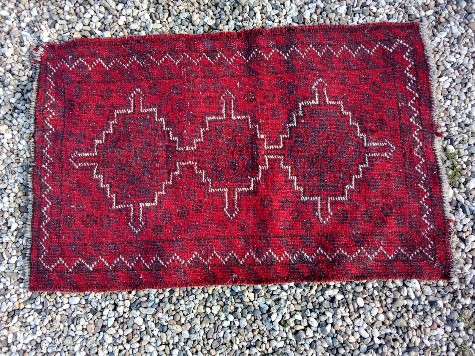 3 Perzische kleedjes - Handgeknoopt, Gebruikt, 50 tot 100 cm, Ophalen of Verzenden, Rood