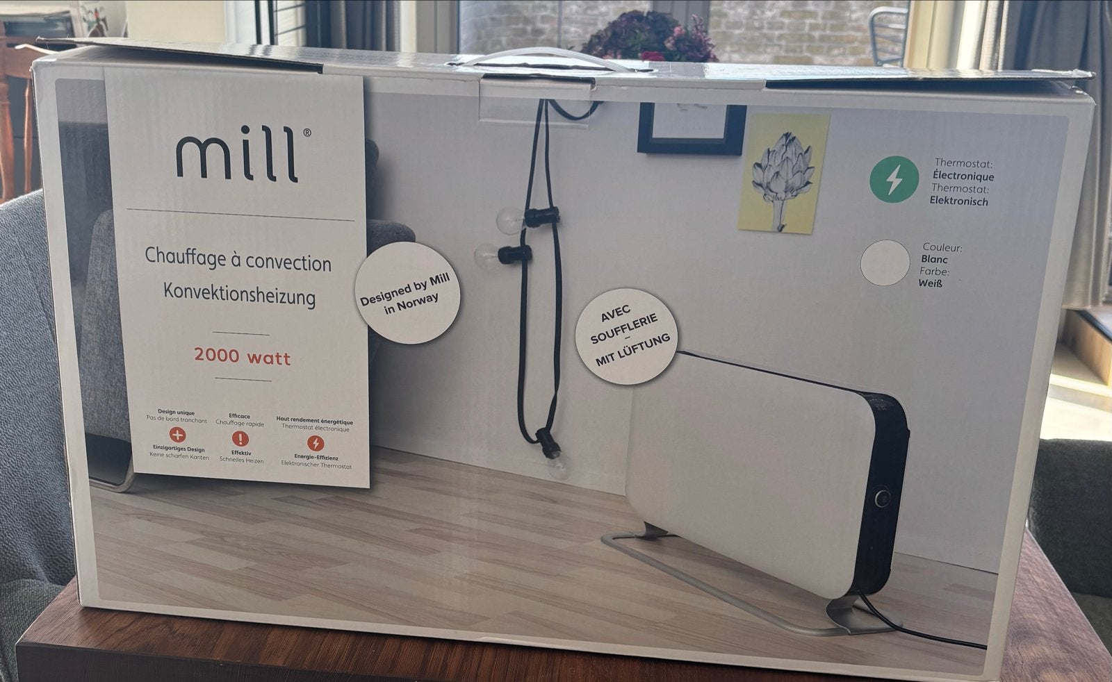Mill Conventionele Heater 2000W Wit - SG2000LED, 30 tot 80 cm, Kachel, Ophalen of Verzenden, Zo goed als nieuw