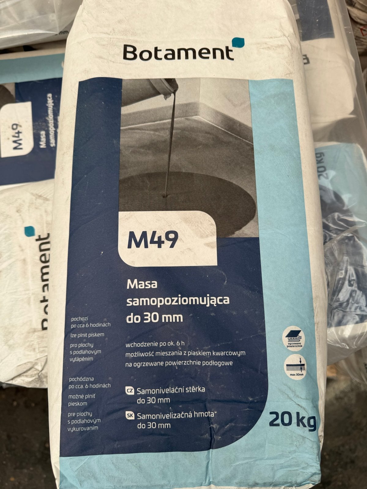Botament M49 Egaline - Zelfnivellerende mortel 20kg, Minder dan 10 cm, Botament, Overige typen, Nieuw