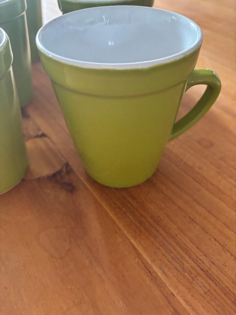 6x Groene mokken, Senseo kopjes, zo goed als nieuw,, Ophalen of Verzenden, Zo goed als nieuw, Overige stijlen, Kop(pen) en/of Schotel(s)