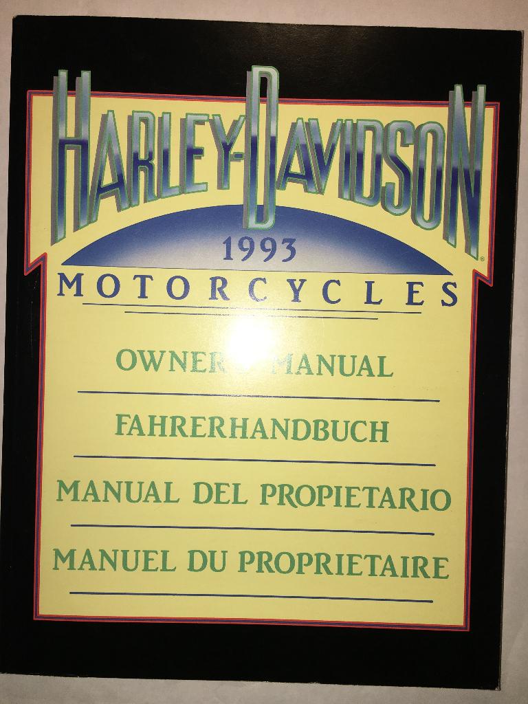 Harley Davidson 1993 Owner's manual Touring Custom Sportster, Ophalen of Verzenden, Zo goed als nieuw, Harley Davidson, Merk of Model
