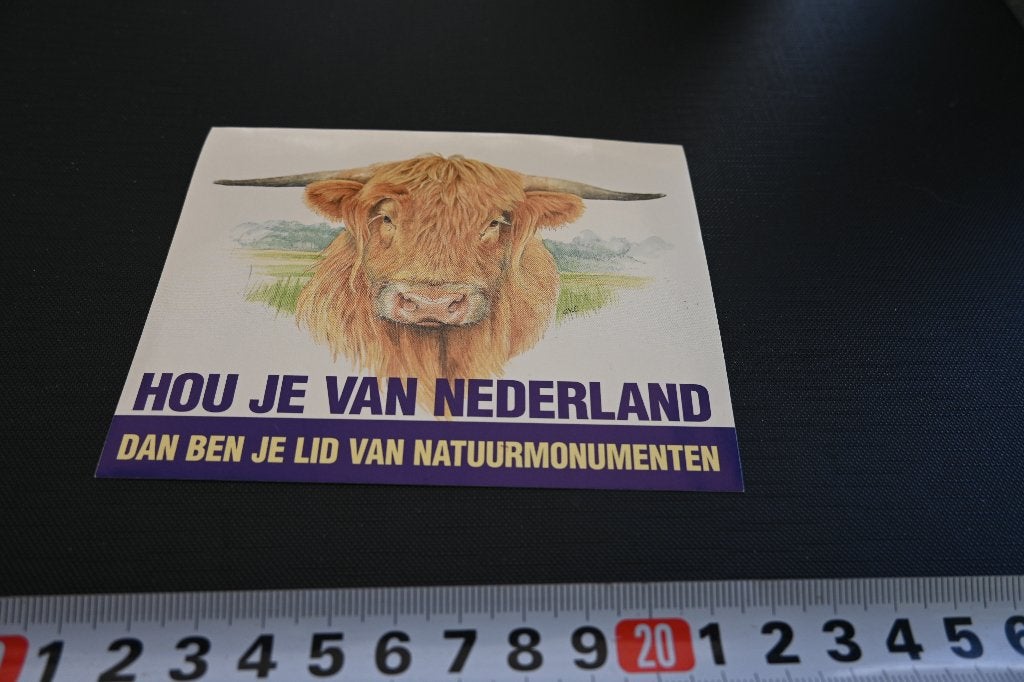 sticker hou je van nederland natuurmonumenten - os koe rund, Verzamelen, Ophalen, Zo goed als nieuw