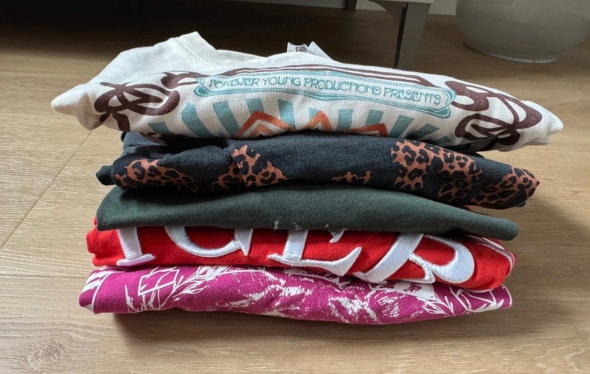 5 T-shirts XS, maar valt als S, Kleding | Dames, T-shirts, Ophalen of Verzenden, Gedragen, Maat 36 (S), Korte mouw