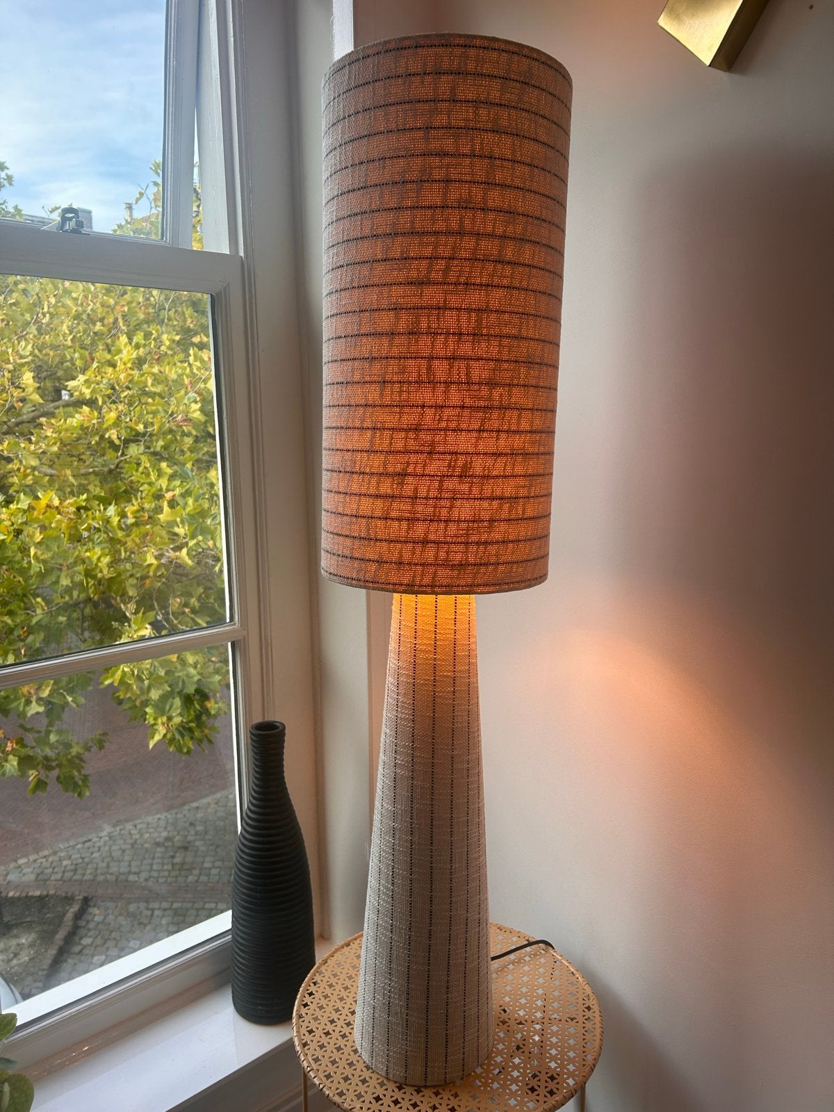 Grote vloerlamp Woood zo goed als nieuw, Ophalen of Verzenden, Zo goed als nieuw, Textiel, 150 tot 200 cm