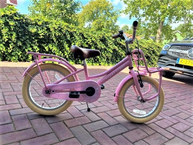 Mooie Supersuper Cooper meisjesfiets 16 inch, kleur Roze, Fietsen en Brommers, Ophalen, Terugtraprem, 16 tot 20 inch, SuperSuper Cooper