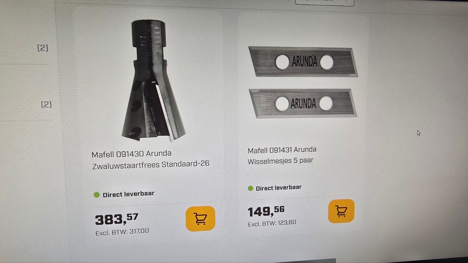 Mafell Arunda wisselmesjes zwaluwstaart 5 stuks, Ophalen of Verzenden, Nieuw