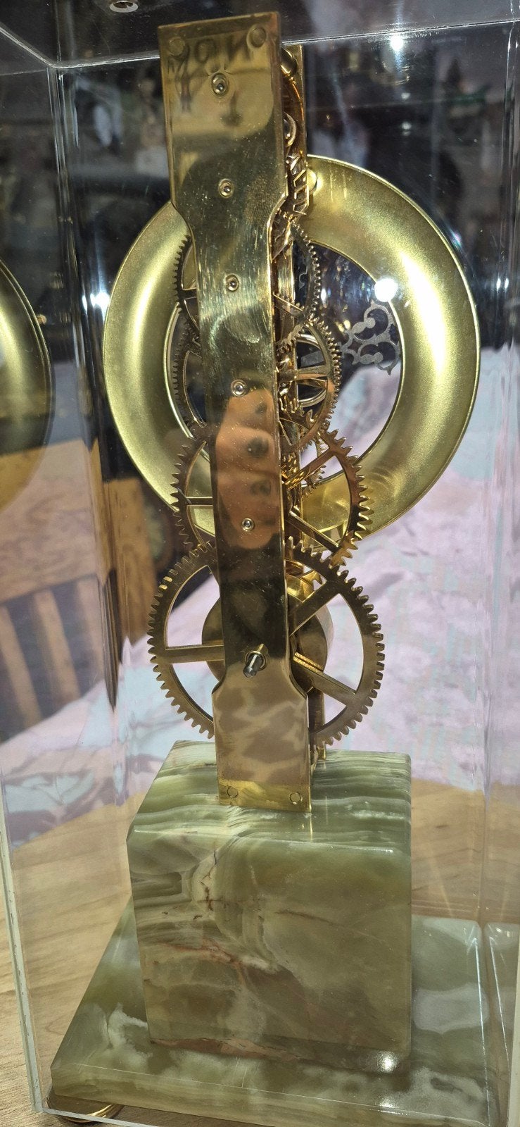 Prachtige skelet klok onder stolp 125 euro, Antiek en Kunst, Antiek | Klokken, Ophalen of Verzenden