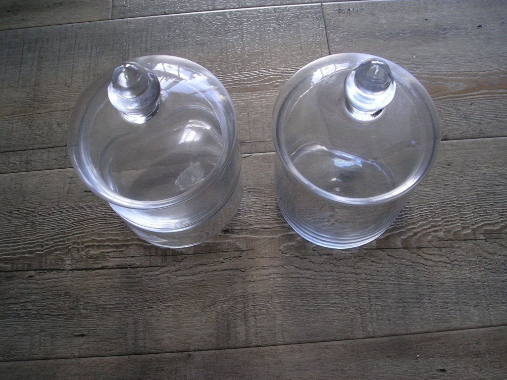 2 glazen potten voor koekjes / bonbons, Voorraadpot, Ophalen, Zo goed als nieuw, Glas
