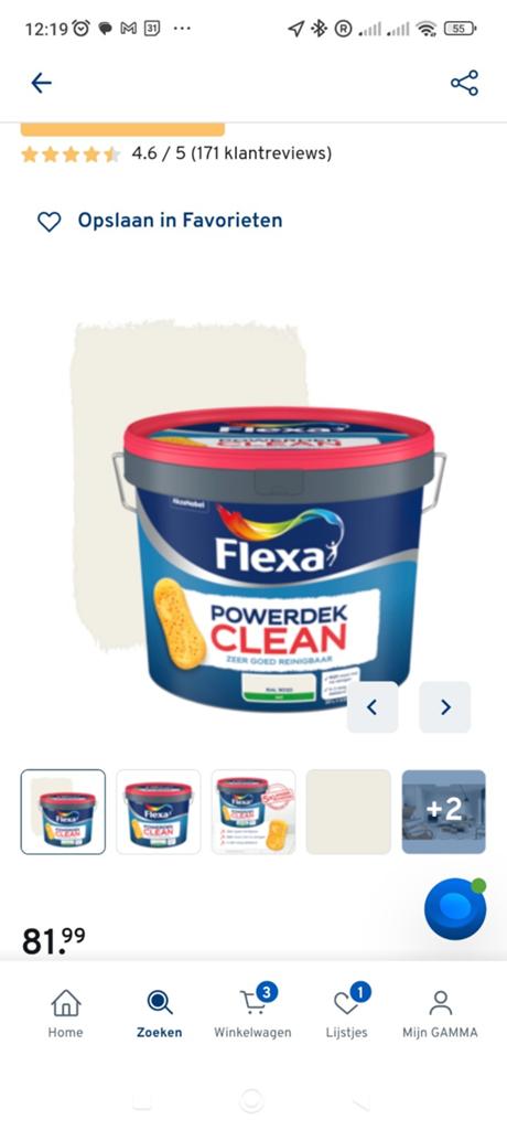 Flexa Powerdek Clean muurverf mat RAL 9010 gebroken wit 10 L, Doe-het-zelf en Verbouw, Verf, Beits en Lak, Ophalen