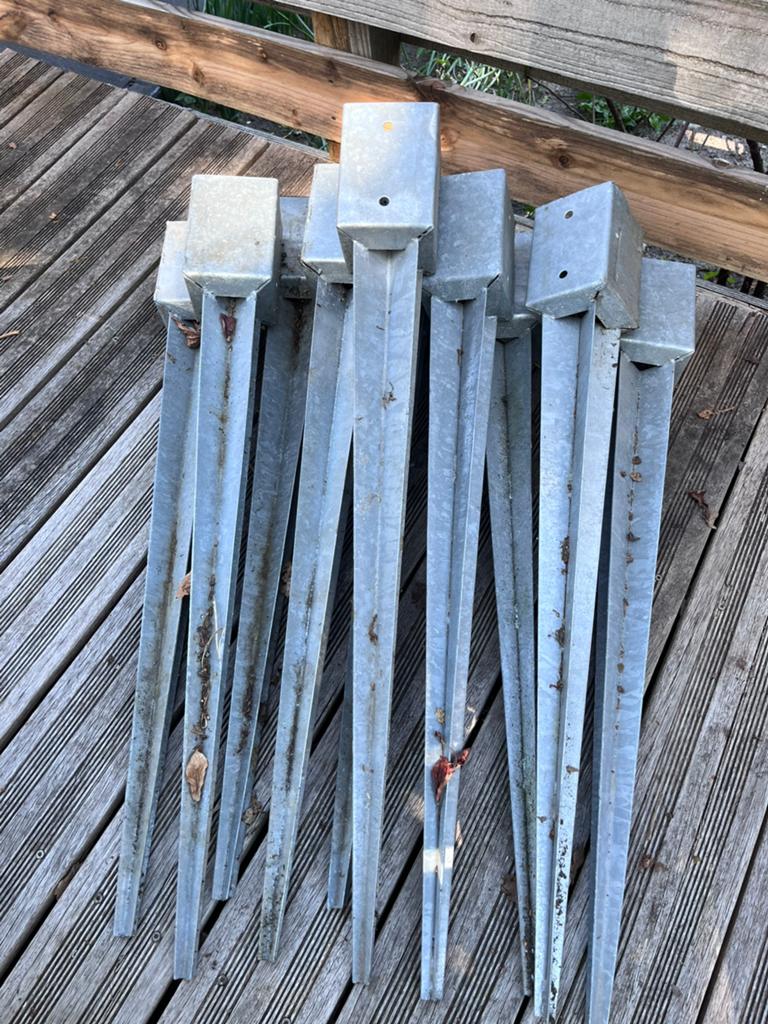 10x Paalpunt 10x10, Tuin en Terras, Palen, Balken en Planken, Ophalen, Zo goed als nieuw, Minder dan 180 cm, Palen