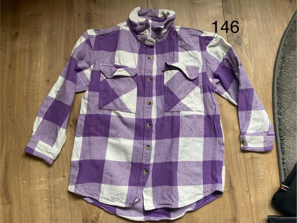 Ruit blouse 146, Ophalen of Verzenden, Zo goed als nieuw, Meisje, Overhemd of Blouse