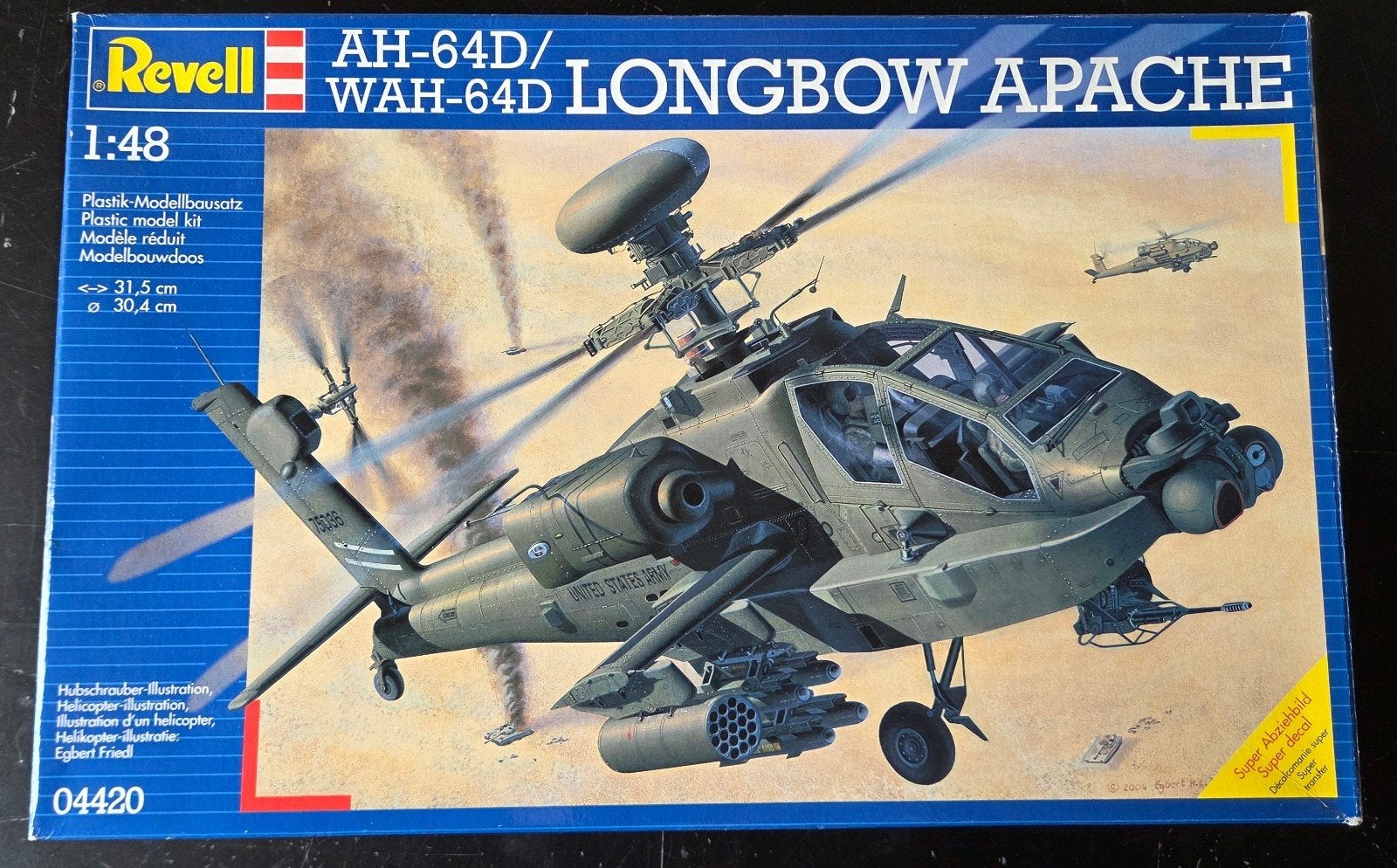 Revell AH-64D / WAH-64D Longbow Apache 1:48 NL decals, Ophalen of Verzenden, Zo goed als nieuw, Groter dan 1:72, Revell
