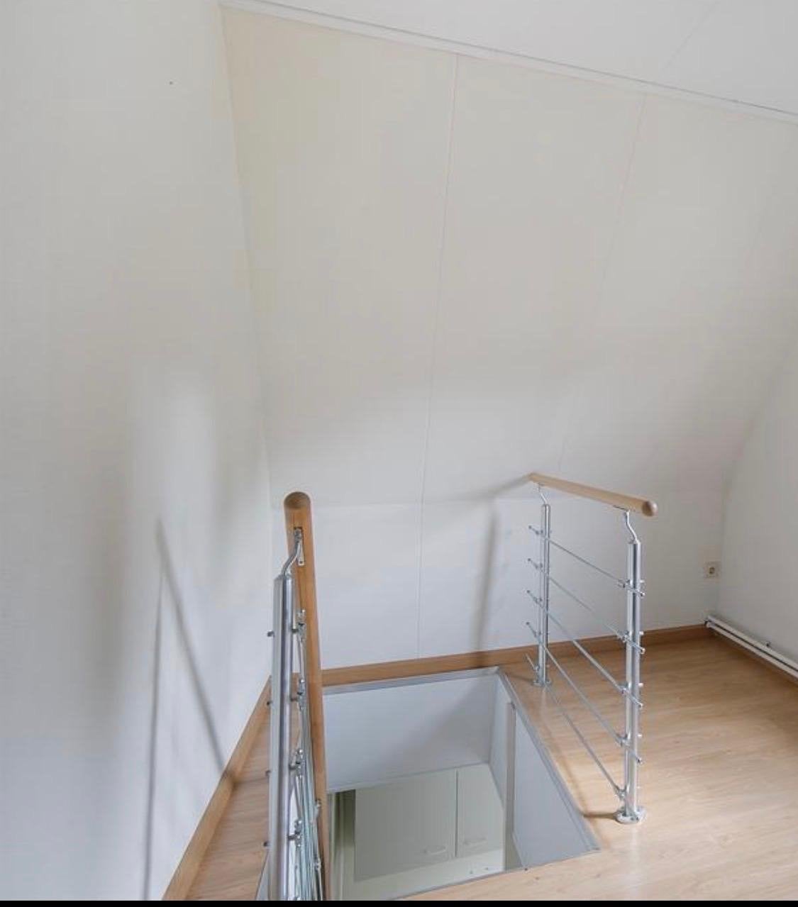Moderne trapleuning hout/rvs GRATIS, Ophalen, Zo goed als nieuw