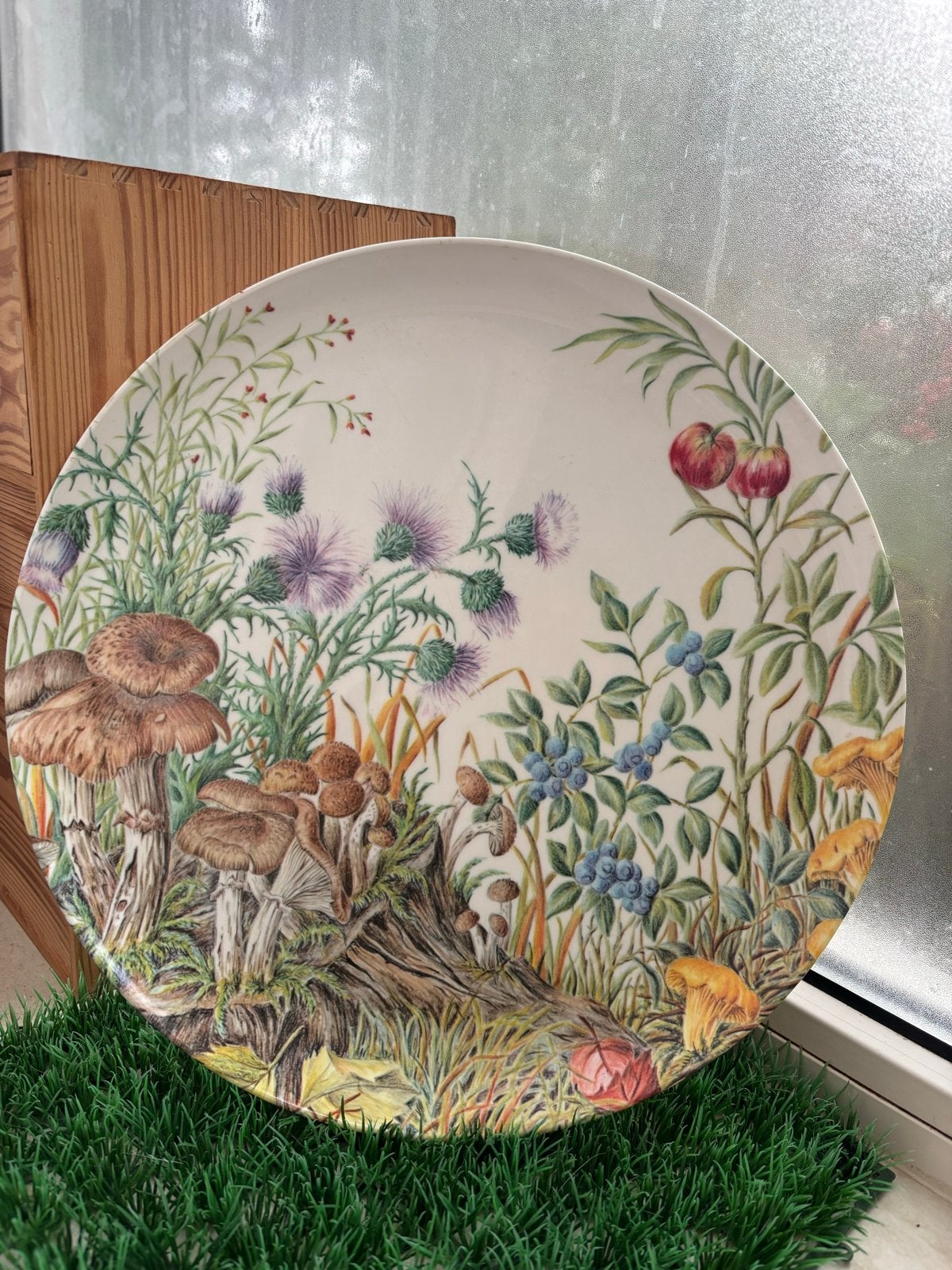 Vintage Mebel decoratief plateau herfsttafereel, Ophalen of Verzenden