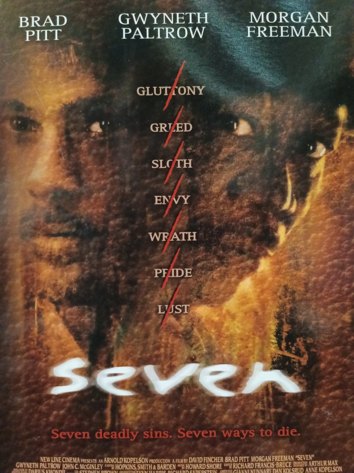 Seven (Se7en) Dvd + Slip over NL - Brad Pitt, Morgan Freeman, Psychologische thriller, Engels, Vanaf 16 jaar, Nederlands