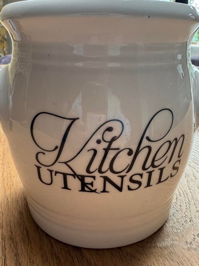 Pollepelpot Riviera Maison, Beige, Ophalen of Verzenden, Zo goed als nieuw, Voorraadpot