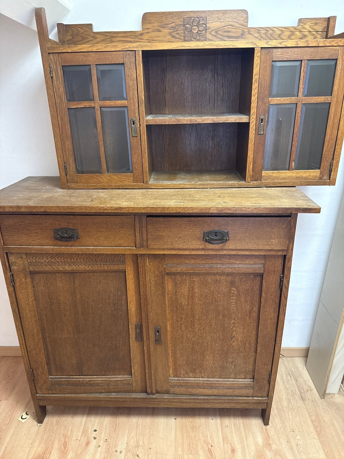 Antiek eiken dressoir met opzetkast, Ophalen