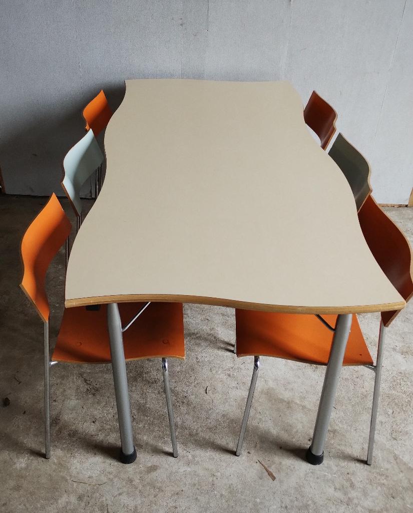Klaptafel kantinetafel opvouwbaar design Artifort, Ophalen, Gebruikt, 50 tot 100 cm, Vijf personen of meer