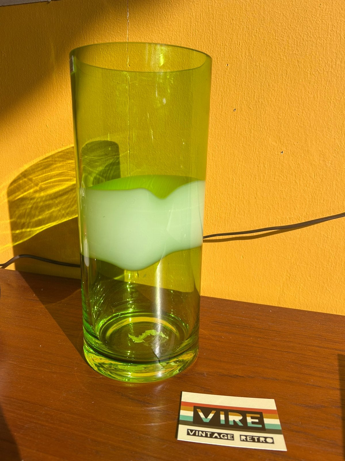 Vintage groene glazen Murano vaas, Ophalen of Verzenden, Huis en Inrichting