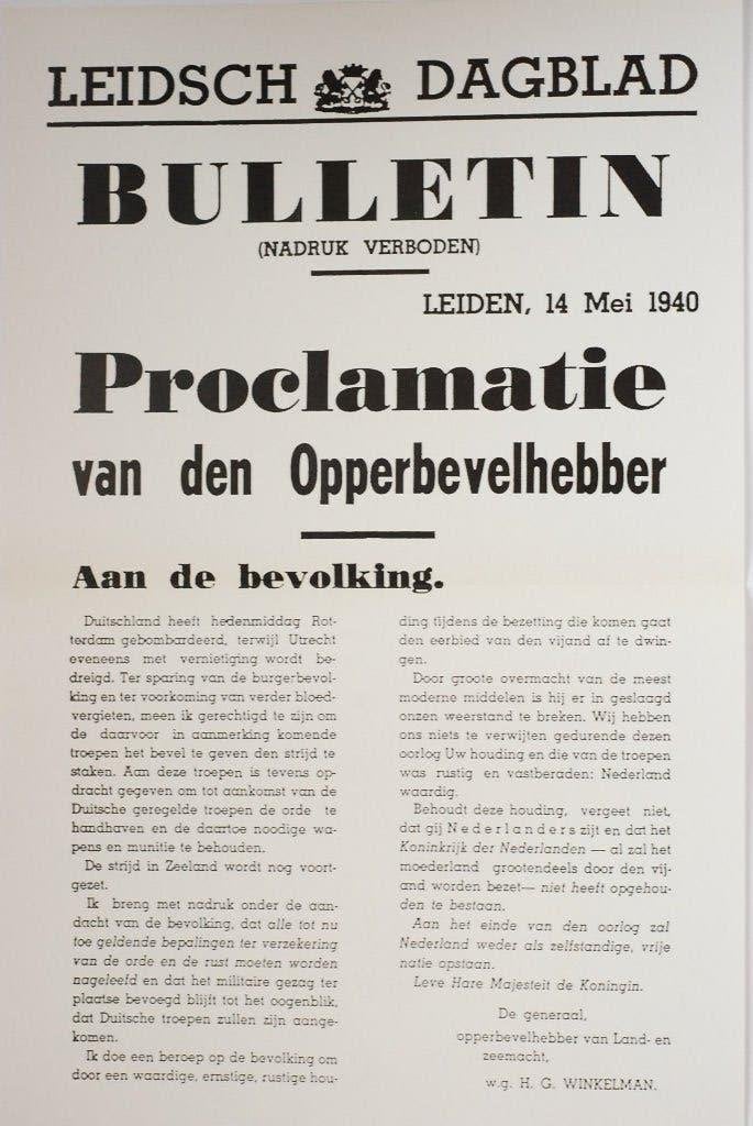 Poster De Nederlandse capitulatie | Heruitgave 1994