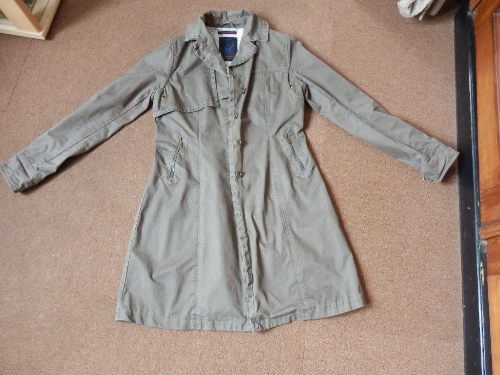 Eddy's Jackets Groene Trenchcoat Maat L, Maat 42/44 (L), Ophalen of Verzenden, Zo goed als nieuw, Eddy's Jackets