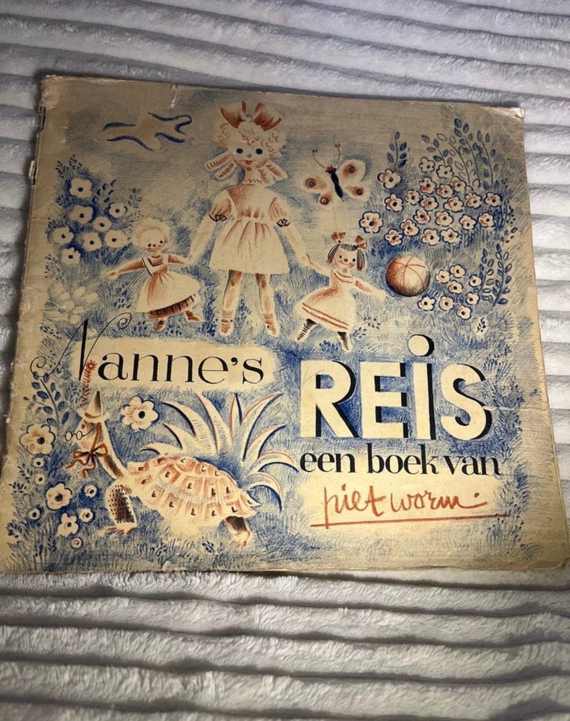 Vintage Kinderboek "Nanne's Reis" - Piet Worm, Ophalen of Verzenden, Gelezen, Fictie algemeen