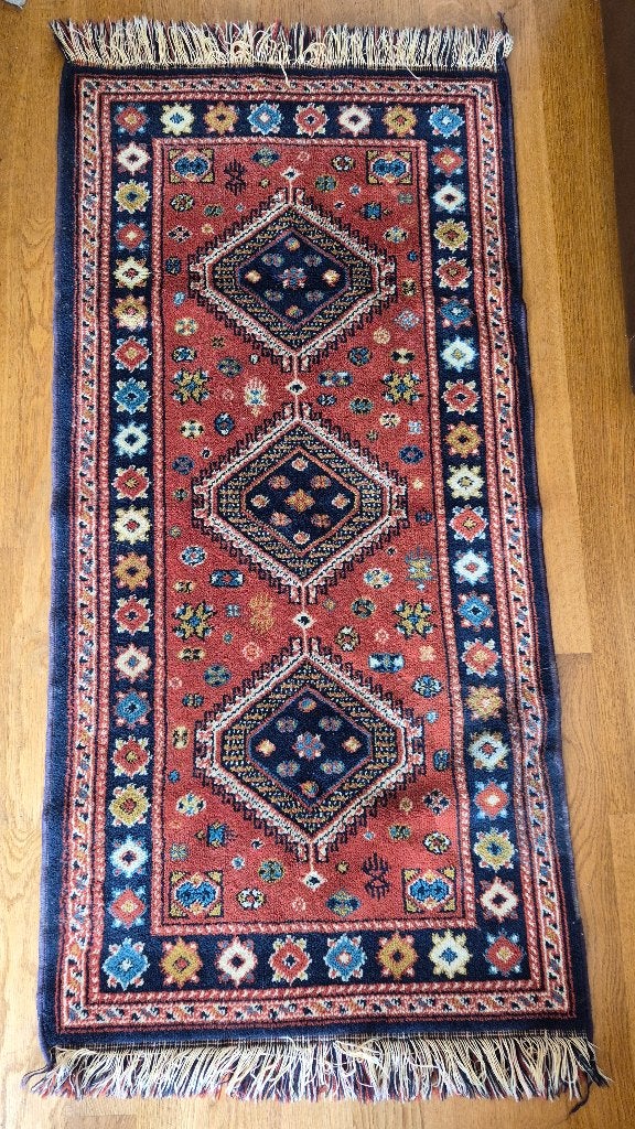 Smyrna kleed/tafelloper, Ophalen, Gebruikt, 100 tot 150 cm, 50 tot 100 cm