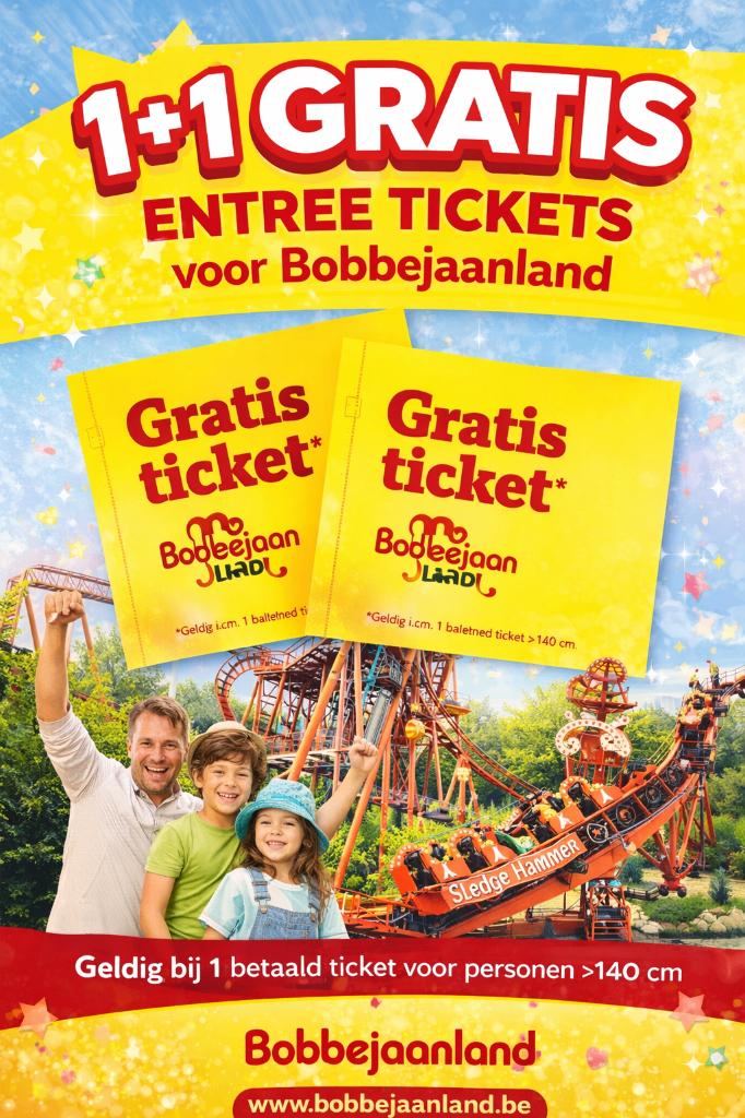 entree tickets Bobbejaanland, Drie personen of meer, Ticket of Toegangskaart
