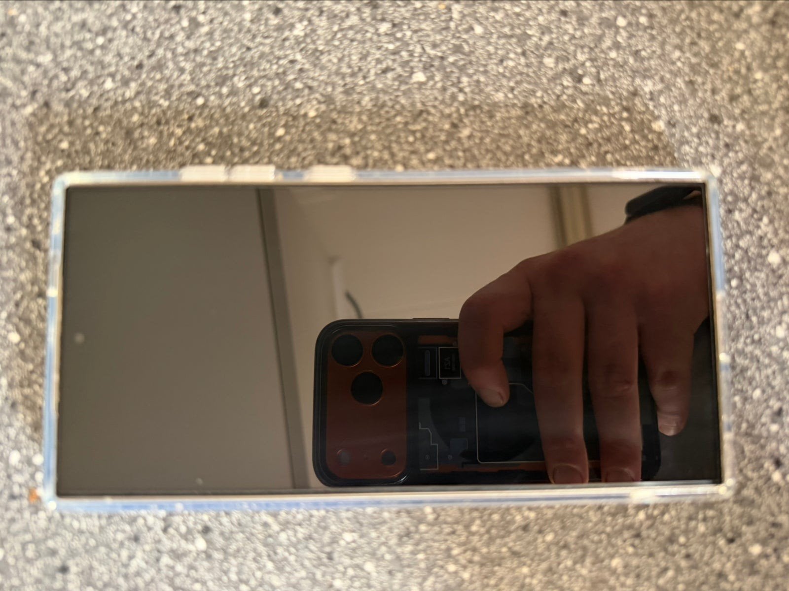 Samsung S24 Ultra met transparante achterkant (origineel), Galaxy S24, Touchscreen, Ophalen of Verzenden, Zo goed als nieuw