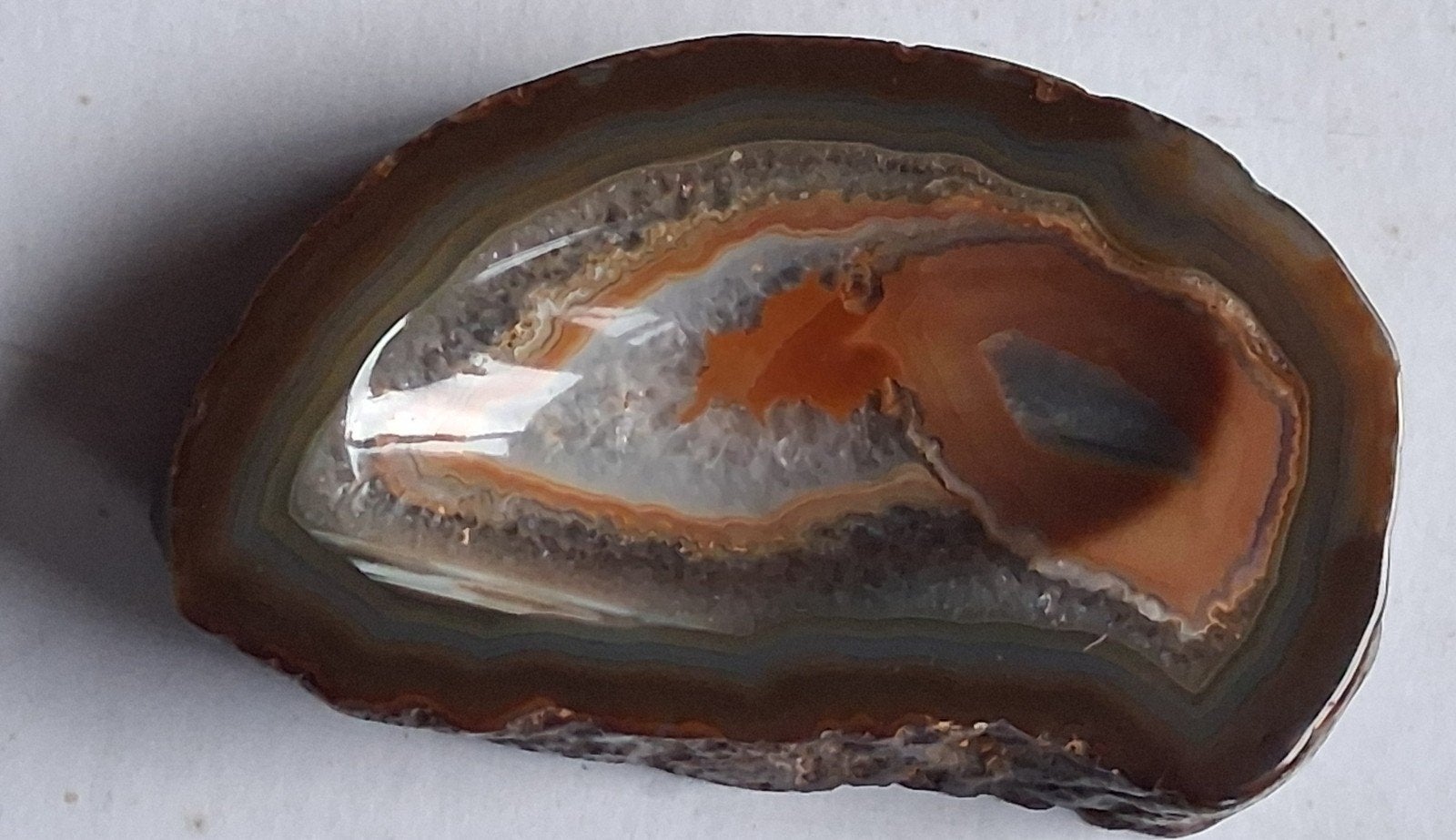 Agaat. Gepolijst. 14/8/2.5 cm., Ophalen, Mineraal