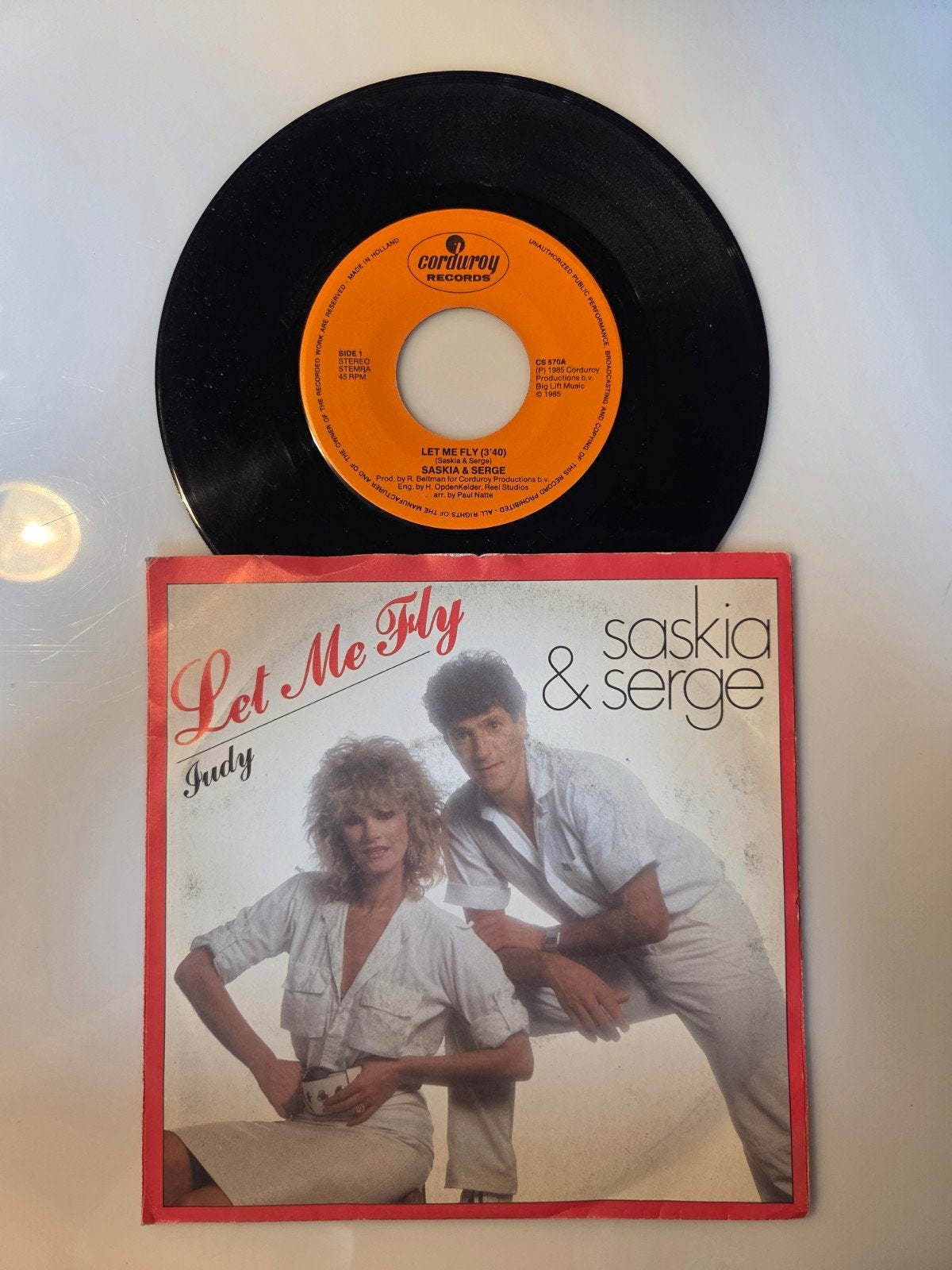Saskia & Serge - Let me fly, Cd's en Dvd's, Ophalen of Verzenden, Gebruikt, 7 inch, Pop
