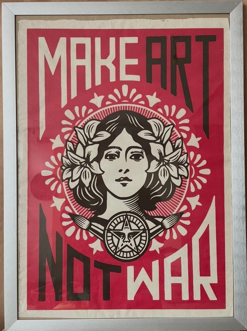 Zeefdruk 49x68cm., Ophalen, Rechthoekig Staand, Met lijst, Zo goed als nieuw