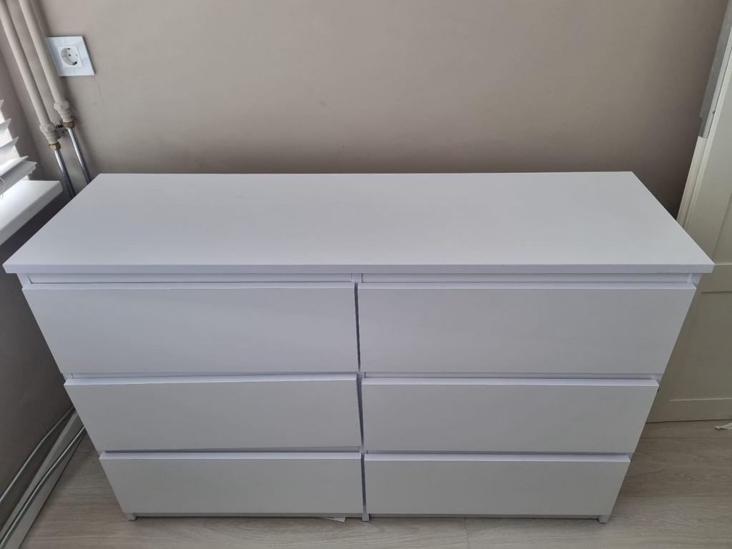 Witte ladekast met 6 laden - 120x40x78cm, Huis en Inrichting, Kasten | Ladekasten, Ophalen, Minder dan 50 cm, 5 laden of meer
