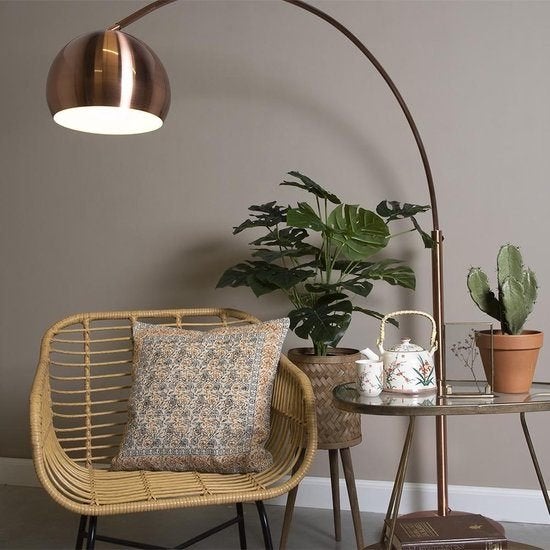 Vintage vloerlamp – design booglamp in koperkleur flamant, Ophalen, Gebruikt, Wilms, Vintage