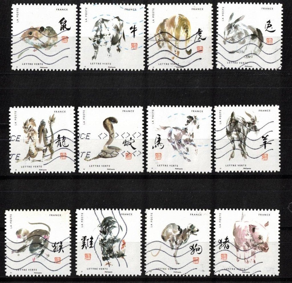 Frankrijk, serie "Chinese dierenriem" 2017-118, Postzegels en Munten, Verzenden, Gestempeld