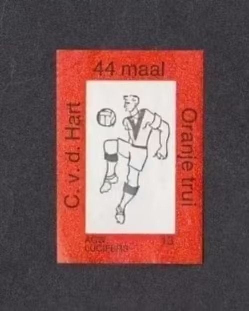 Lucifermerk Cor v.d. Hart Voetbal Ajax Fortuna Oranje., Ophalen of Verzenden, Zo goed als nieuw