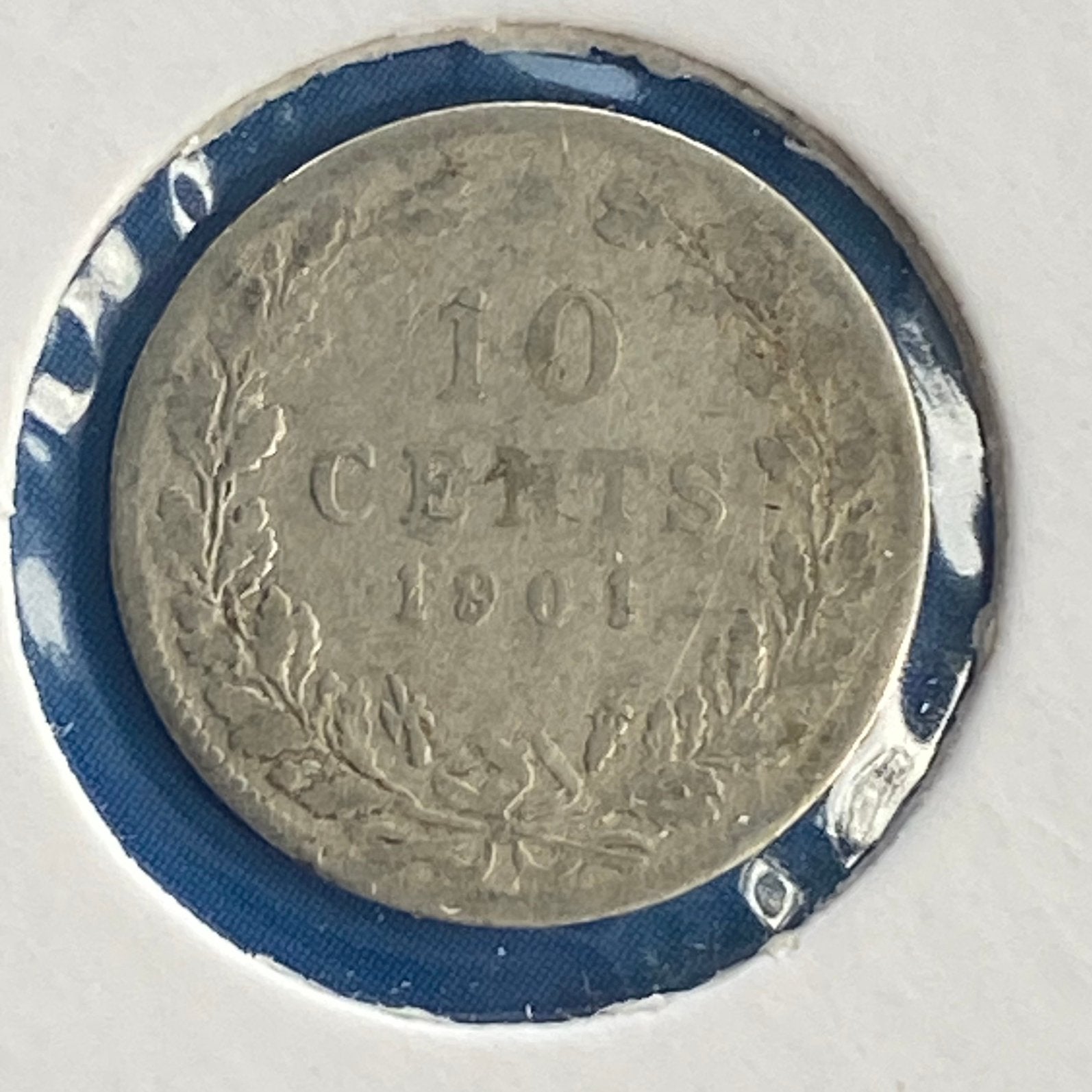 10 Cent / Dubbeltje Zilver uit 1901 van Wilhelmina, Postzegels en Munten, Verzenden, Zilver, 10 cent, Koningin Wilhelmina