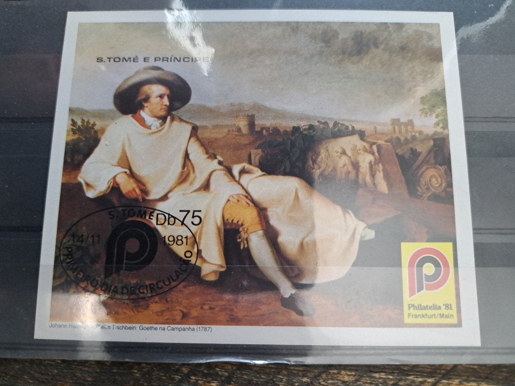 blokje S Tomé e Principe 1981 Goethe gestempeld zie foto, Ophalen of Verzenden, Overige landen, Gestempeld