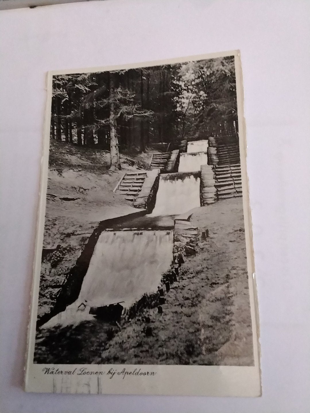 Oude Ansichtkaart Waterval Loenen bij Apeldoorn 1938, Ophalen of Verzenden, 1920 tot 1940, Gelderland