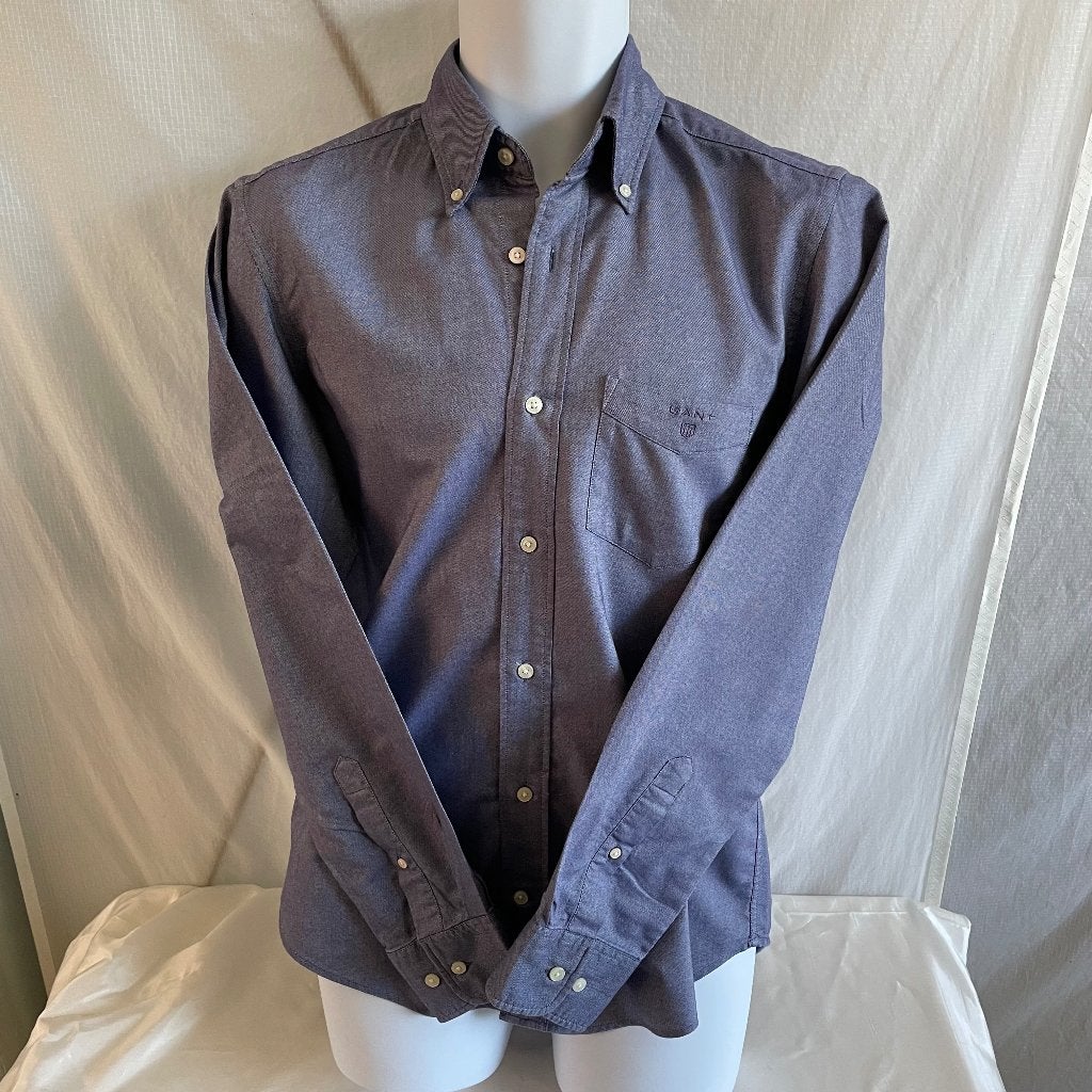 GANT Oxford blauw overhemd Regular Fit, maat S (valt als M), Blauw, GANT, Zo goed als nieuw, Halswijdte 39/40 (M)