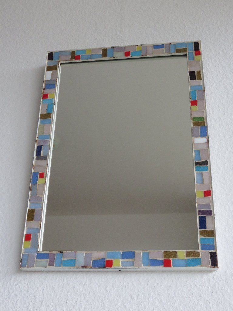 vintage mozaïek spiegel, Huis en Inrichting, Minder dan 50 cm, Gebruikt, Ophalen of Verzenden, Minder dan 100 cm