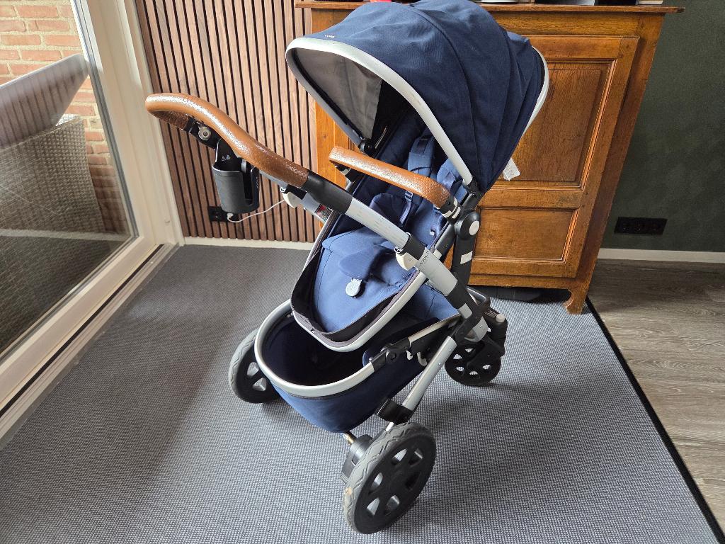 Joolz Geo2 Earth Parrot Blue kinderwagen + accessoires, Gebruikt, Combiwagen, Verstelbare duwstang, Ophalen