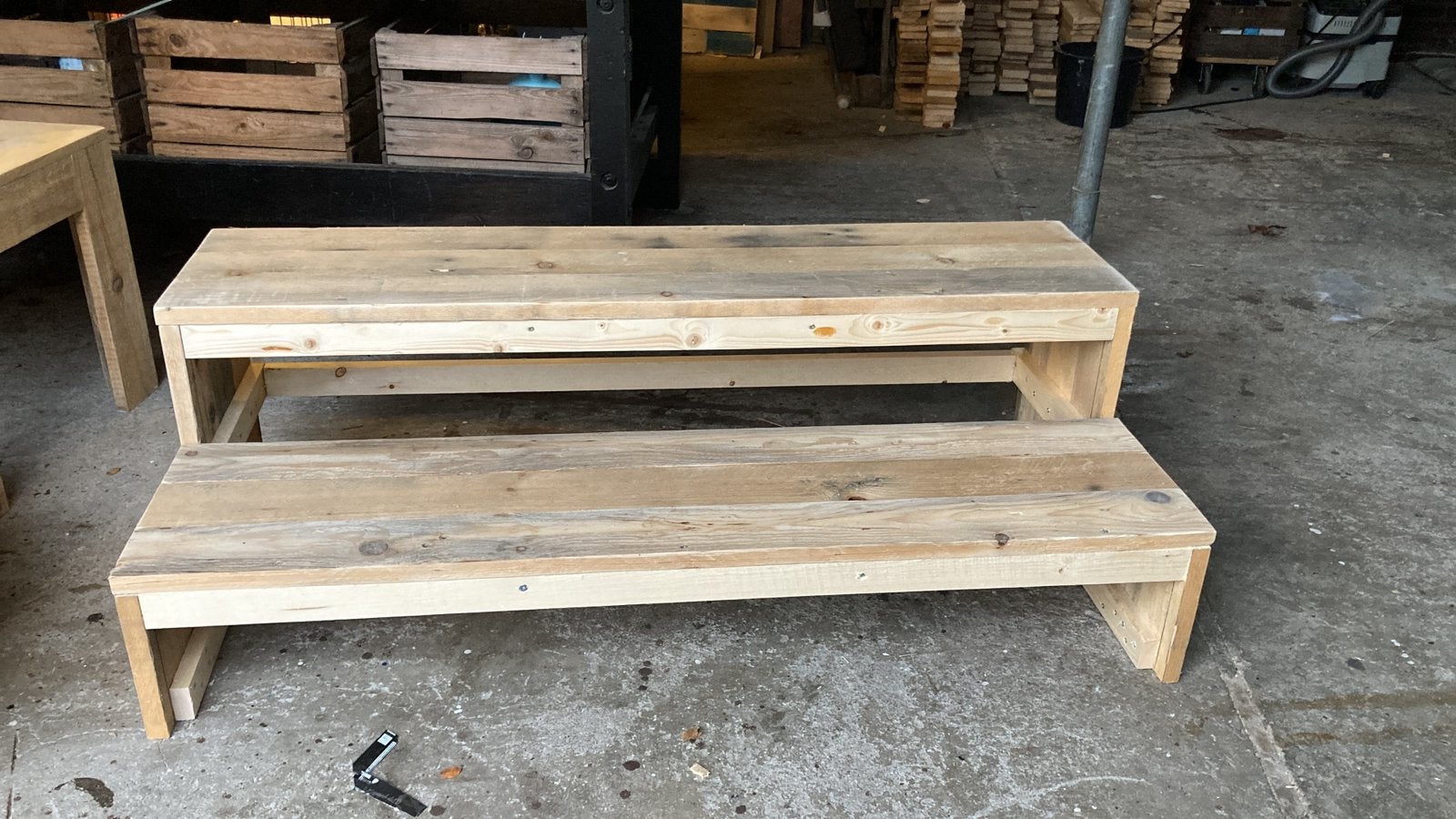 Opstapje, trapje, terras trap, decoratie bankje, Ophalen, Nieuw, Hout