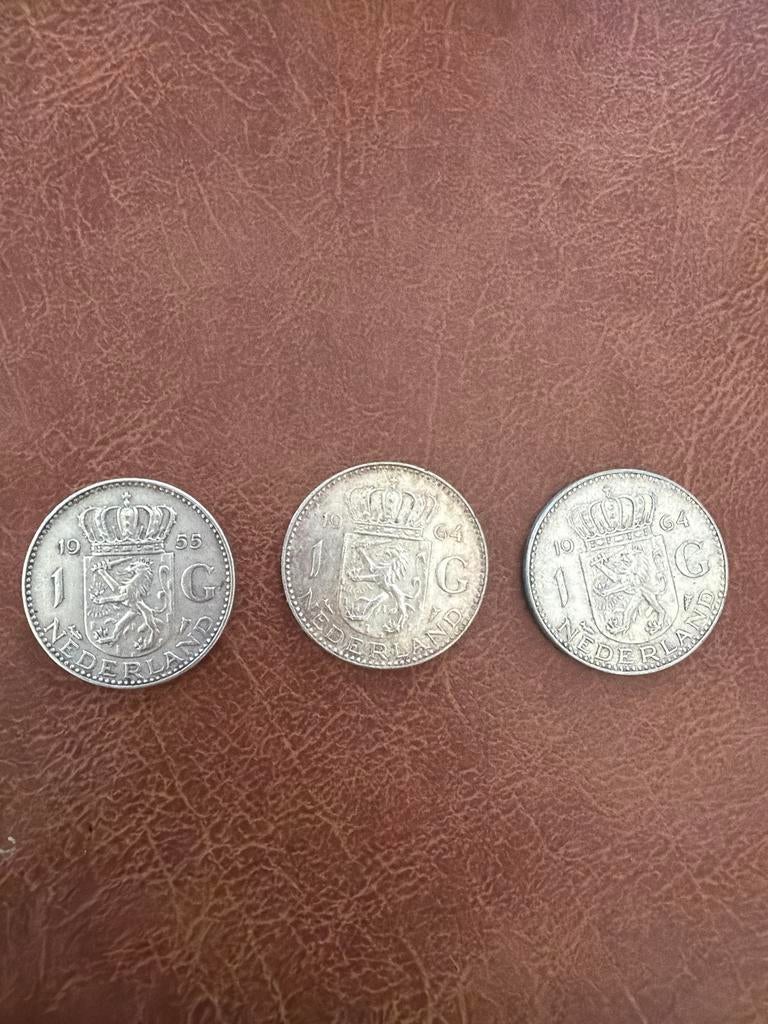 3 Zilveren Guldens Koningin Juliana (1955 en 1964), Ophalen, 1 gulden, Koningin Juliana, Setje