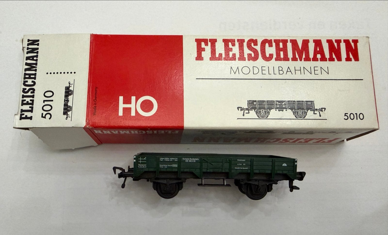Fleischmann H0 5010 Lage Bakwagen met Originele Doos, Gebruikt, Gelijkstroom, Fleischmann, Wagon