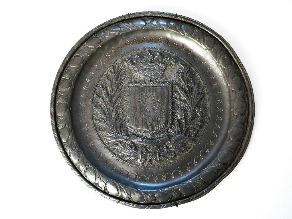 Tinnen bord Familie wapen De Casaux Frankrijk heraldiek, Ophalen of Verzenden