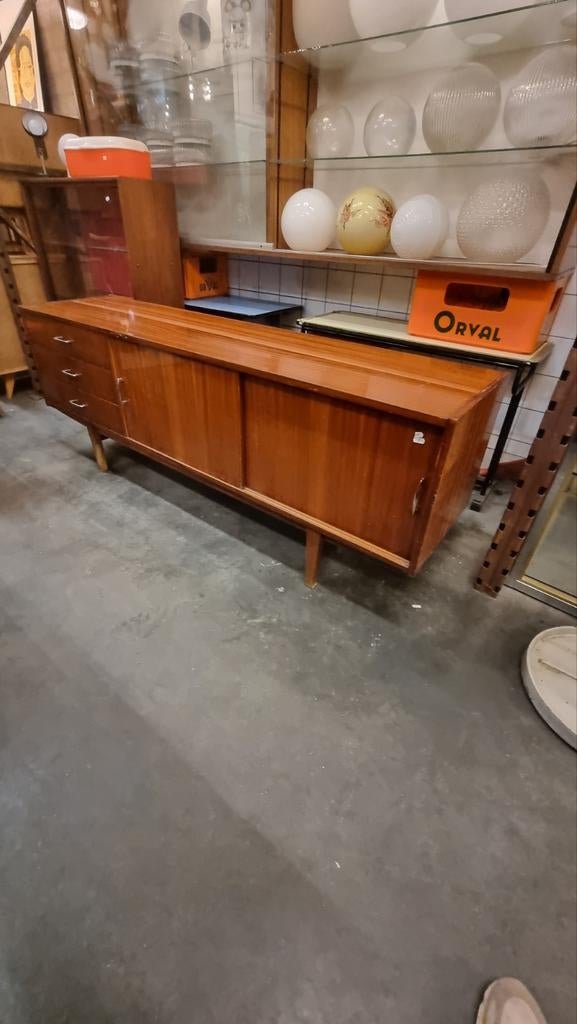 Vintage sideboard jaren 60 180cm lang, Antiek en Kunst, Ophalen
